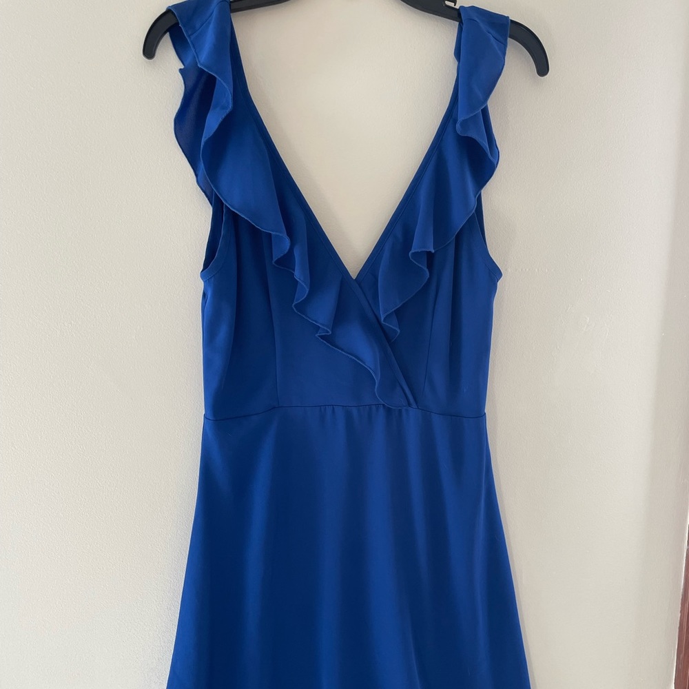 Lulus royal blue deep V backless dress